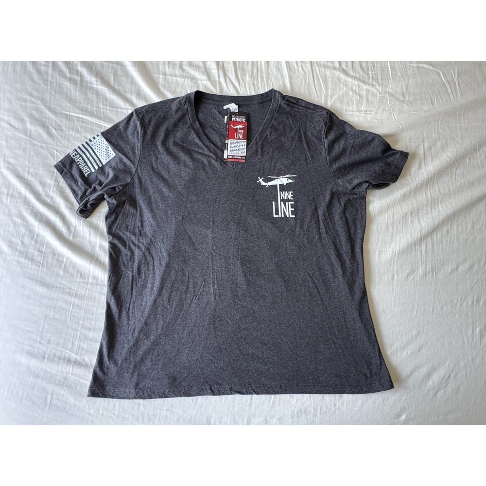 New NINE LINE AMERICA 2X Short Sleeve Gray V-neck 5 Things You Don't Mess With